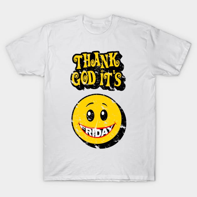 Thank God It's Friday Distressed T-Shirt by CreativeWear